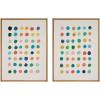 imageKate and Laurel Sylvie Meditation 1 and 2 Framed Canvas Wall Art Set by Kelly Knaga 2 Piece Set 28x38 Natural Modern Abstract Colorful Polka Dot Art Set for WallNatural
