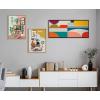 imageKate and Laurel Sylvie Mid Century Modern Pattern Framed Canvas Wall Art by Rachel Lee of My Dream Wall 315x415 Natural Colorful Abstract Art for Home Wall DecorBrown