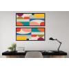 imageKate and Laurel Sylvie Mid Century Modern Pattern Framed Canvas Wall Art by Rachel Lee of My Dream Wall 315x415 Natural Colorful Abstract Art for Home Wall DecorBlack