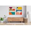 imageKate and Laurel Sylvie Mid Century Modern Patterns Framed Canvas Wall Art Set by Rachel Lee of My Dream Wall 2 Piece Set 28x38 Natural Colorful Abstract Art Print for Home Wall Dcor