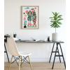 imageKate and Laurel Sylvie Mid Century Modern Surf Koala Framed Canvas Wall Art by Rachel Lee of My Dream Wall 18x24 Natural Cute Tropical Art for Wall