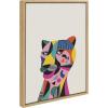 imageKate and Laurel Sylvie Mid Century Modern Tiger Framed Canvas Wall Art by Rachel Lee 18x24 Natural