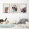 imageKate and Laurel Sylvie Mid Century Modern Tiger Framed Canvas Wall Art by Rachel Lee 18x24 Natural