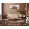imageKate and Laurel Sylvie Modern Color Block Stacks Framed Canvas Wall Art by The Creative Bunch Studio 18x40 Natural Colorful Retro Modern Abstract Art Wall Dcor
