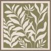 imageKate and Laurel Sylvie Modern Minimalist Botanical Green and Neutral Linen Framed Canvas Wall Art by The Creative Bunch Studio 30 x 30 Grey Modern Abstract Nature Art for Wall Decor Living RoomBrown