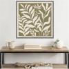 imageKate and Laurel Sylvie Modern Minimalist Botanical Green and Neutral Linen Framed Canvas Wall Art by The Creative Bunch Studio 30 x 30 Grey Modern Abstract Nature Art for Wall Decor Living RoomGray