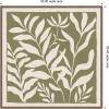 imageKate and Laurel Sylvie Modern Minimalist Botanical Green and Neutral Linen Framed Canvas Wall Art by The Creative Bunch Studio 30 x 30 Grey Modern Abstract Nature Art for Wall Decor Living RoomBrown