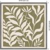 imageKate and Laurel Sylvie Modern Minimalist Botanical Green and Neutral Linen Framed Canvas Wall Art by The Creative Bunch Studio 30 x 30 Grey Modern Abstract Nature Art for Wall Decor Living RoomGray