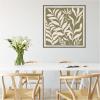 imageKate and Laurel Sylvie Modern Minimalist Botanical Green and Neutral Linen Framed Canvas Wall Art by The Creative Bunch Studio 30 x 30 Grey Modern Abstract Nature Art for Wall Decor Living RoomGray