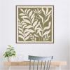 imageKate and Laurel Sylvie Modern Minimalist Botanical Green and Neutral Linen Framed Canvas Wall Art by The Creative Bunch Studio 30 x 30 Grey Modern Abstract Nature Art for Wall Decor Living RoomBrown