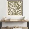 imageKate and Laurel Sylvie Modern Minimalist Botanical Green and Neutral Linen Framed Canvas Wall Art by The Creative Bunch Studio 30 x 30 Grey Modern Abstract Nature Art for Wall Decor Living RoomBrown