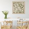 imageKate and Laurel Sylvie Modern Minimalist Botanical Green and Neutral Linen Framed Canvas Wall Art by The Creative Bunch Studio 30 x 30 Grey Modern Abstract Nature Art for Wall Decor Living RoomNatural