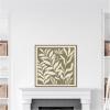 imageKate and Laurel Sylvie Modern Minimalist Botanical Green and Neutral Linen Framed Canvas Wall Art by The Creative Bunch Studio 30 x 30 Grey Modern Abstract Nature Art for Wall Decor Living RoomBrown