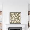 imageKate and Laurel Sylvie Modern Minimalist Botanical Green and Neutral Linen Framed Canvas Wall Art by The Creative Bunch Studio 30 x 30 Grey Modern Abstract Nature Art for Wall Decor Living RoomGray