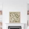 imageKate and Laurel Sylvie Modern Minimalist Botanical Green and Neutral Linen Framed Canvas Wall Art by The Creative Bunch Studio 30 x 30 Grey Modern Abstract Nature Art for Wall Decor Living RoomNatural