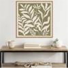imageKate and Laurel Sylvie Modern Minimalist Botanical Green and Neutral Linen Framed Canvas Wall Art by The Creative Bunch Studio 30 x 30 Grey Modern Abstract Nature Art for Wall Decor Living RoomNatural