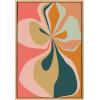 imageKate and Laurel Sylvie Morning Hibiscus Framed Canvas Wall Art by Alicia Bock 18x24 Natural Colorful Plant Illustration Art for WallNatural