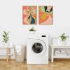 imageKate and Laurel Sylvie Morning Hibiscus Framed Canvas Wall Art by Alicia Bock 18x24 Natural Colorful Plant Illustration Art for WallNatural