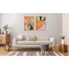 imageKate and Laurel Sylvie Morning Hibiscus Framed Canvas Wall Art by Alicia Bock 18x24 Natural Colorful Plant Illustration Art for WallNatural