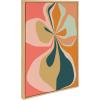 imageKate and Laurel Sylvie Morning Hibiscus Framed Canvas Wall Art by Alicia Bock 18x24 Natural Colorful Plant Illustration Art for WallNatural
