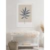imageKate and Laurel Sylvie Muted Tan and Blue Colorblock Botanical Leaf Framed Canvas Wall Art by The Creative Bunch Studio 23x33 White Simple Modern Botanical Wall Decor ArtWhite