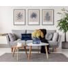 imageKate and Laurel Sylvie Muted Tan and Blue Colorblock Botanical Leaf Framed Canvas Wall Art by The Creative Bunch Studio 23x33 White Simple Modern Botanical Wall Decor ArtGray