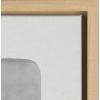 imageKate and Laurel Sylvie Neutral Mod Abstraction Black and White Framed Linen Textured Canvas Wall Art by Amy Lighthall 30x30 Natural Decorative Modern Art Print for Wall