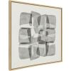 imageKate and Laurel Sylvie Neutral Mod Abstraction Black and White Framed Linen Textured Canvas Wall Art by Amy Lighthall 30x30 Natural Decorative Modern Art Print for Wall