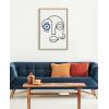 imageKate and Laurel Sylvie No Evil Allowed Framed Canvas Wall Art by Shatha Al Dafai 23x33 Natural Decorative Abstract Line Drawing Art for Wall