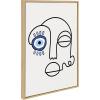 imageKate and Laurel Sylvie No Evil Allowed Framed Canvas Wall Art by Shatha Al Dafai 23x33 Natural Decorative Abstract Line Drawing Art for Wall