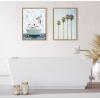 imageKate and Laurel Sylvie Penguins In Under the Sea Bath Framed Canvas Wall Art by Amy Peterson Art Studio 18x24 White Coastal Bathroom Art Wall DcorNatural