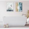 imageKate and Laurel Sylvie Penguins In Under the Sea Bath Framed Canvas Wall Art by Amy Peterson Art Studio 18x24 White Coastal Bathroom Art Wall DcorWhite