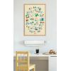 imageKate and Laurel Sylvie Science Alphabet Framed Canvas Wall Art by Carrie Cantwell 23x33 Natural Colorful Cute Nursery Art for Wall