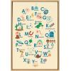 imageKate and Laurel Sylvie Science Alphabet Framed Canvas Wall Art by Carrie Cantwell 23x33 Natural Colorful Cute Nursery Art for Wall