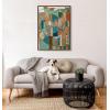 imageKate and Laurel Sylvie Stardust Chords Framed Canvas Wall Art by Leah Nadeau 28x38 Natural Decorative Abstract Mosaic Inspired Art PrintGold