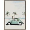 imageKate and Laurel Sylvie Summer Adventures Framed Canvas Wall Art by July Art Prints 18x24 Natural Zoo Animal Beach Car Wall DecorGray
