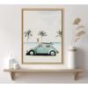 imageKate and Laurel Sylvie Summer Adventures Framed Canvas Wall Art by July Art Prints 18x24 Natural Zoo Animal Beach Car Wall DecorNatural