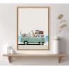 imageKate and Laurel Sylvie Summer Animal Adventures Framed Canvas Wall Art by July Art Prints 18x24 Natural Zoo Animal Beach Van Wall DecorNatural