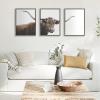 imageKate and Laurel Sylvie Texas Longhorn Cow Lick 1 2 3 Framed Canvas Wall Art Set by The Creative Bunch Studio 3 Piece Set 18x24 Gray Rustic Animal Wall Art Set