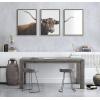 imageKate and Laurel Sylvie Texas Longhorn Cow Lick 1 2 3 Framed Canvas Wall Art Set by The Creative Bunch Studio 3 Piece Set 18x24 Gray Rustic Animal Wall Art Set