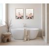 imageKate and Laurel Sylvie Tiger Get Naked Retro Pink Bath Framed Canvas Wall Art by Amy Peterson Art Studio 18x24 Bright Gold Cute Animal Bathtub Art for Wall