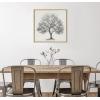 imageKate and Laurel Sylvie Traditional Tree Linen Textured Framed Canvas Wall Art by The Creative Bunch Studio 30x30 Natural Grayscale Tree Illustration Art for Wall