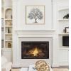 imageKate and Laurel Sylvie Traditional Tree Linen Textured Framed Canvas Wall Art by The Creative Bunch Studio 30x30 Natural Grayscale Tree Illustration Art for Wall