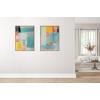 imageKate and Laurel Sylvie United Colors II Framed Canvas Wall Art by Amy Lighthall 28x38 Natural Modern Soft Watercolor Abstract Art for Wall Home DecorNatural