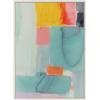 imageKate and Laurel Sylvie United Colors II Framed Canvas Wall Art by Amy Lighthall 28x38 Natural Modern Soft Watercolor Abstract Art for Wall Home DecorWhite