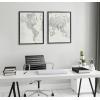 imageKate and Laurel Sylvie Vintage Black and White World Map Framed Linen Canvas Wall Art Set by The Creative Bunch Studio 2 Piece 18x24 Black Retro Map Art for WallBlack
