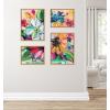 imageKate and Laurel Sylvie Wild Growth Framed Canvas Wall Art Set by Rachel Christopoulos 4 Piece Set Natural Colorful Flower Brushstrokes Art for Wall