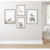 imageKate and Laurel Sylvie Zebra in Tall Grass Flamingo Standing Baby Elephant Walk and Safari Animals Framed Canvas Wall Art Set by Amy Peterson Art Studio 4 Piece Set Gray Simple Animal Art for Wall