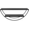 imageKate and Laurel Tancill Modern Wall Shelf 26 x 11 Black Chic TwoTier HalfCircle Shelf for WallBlack