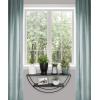 imageKate and Laurel Tancill Modern Wall Shelf 26 x 11 Black Chic TwoTier HalfCircle Shelf for WallBlack